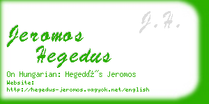 jeromos hegedus business card